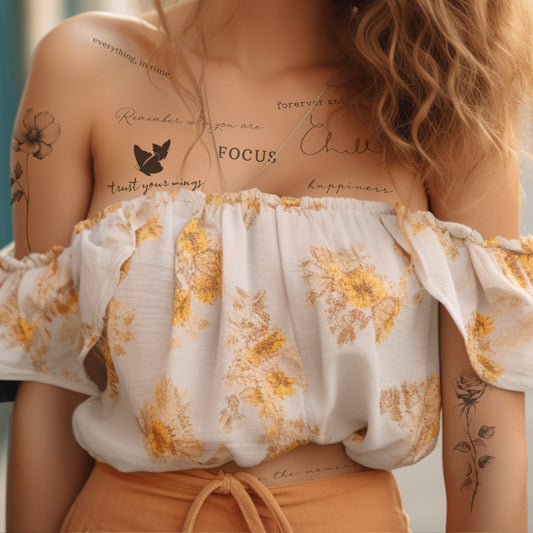 Realistic Temporary Tattoos - 60 Sheets Small Fake Tattoos Version II