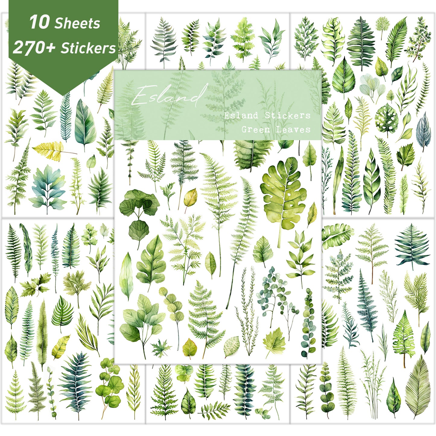 Greenery Leaves Planner Stickers Adhesive Aesthetic Botanicals Plants Stickers for Calendar Scrapbooking Embellishment DIY Art Crafts Journaling Accessories for Planners and Nature Lovers