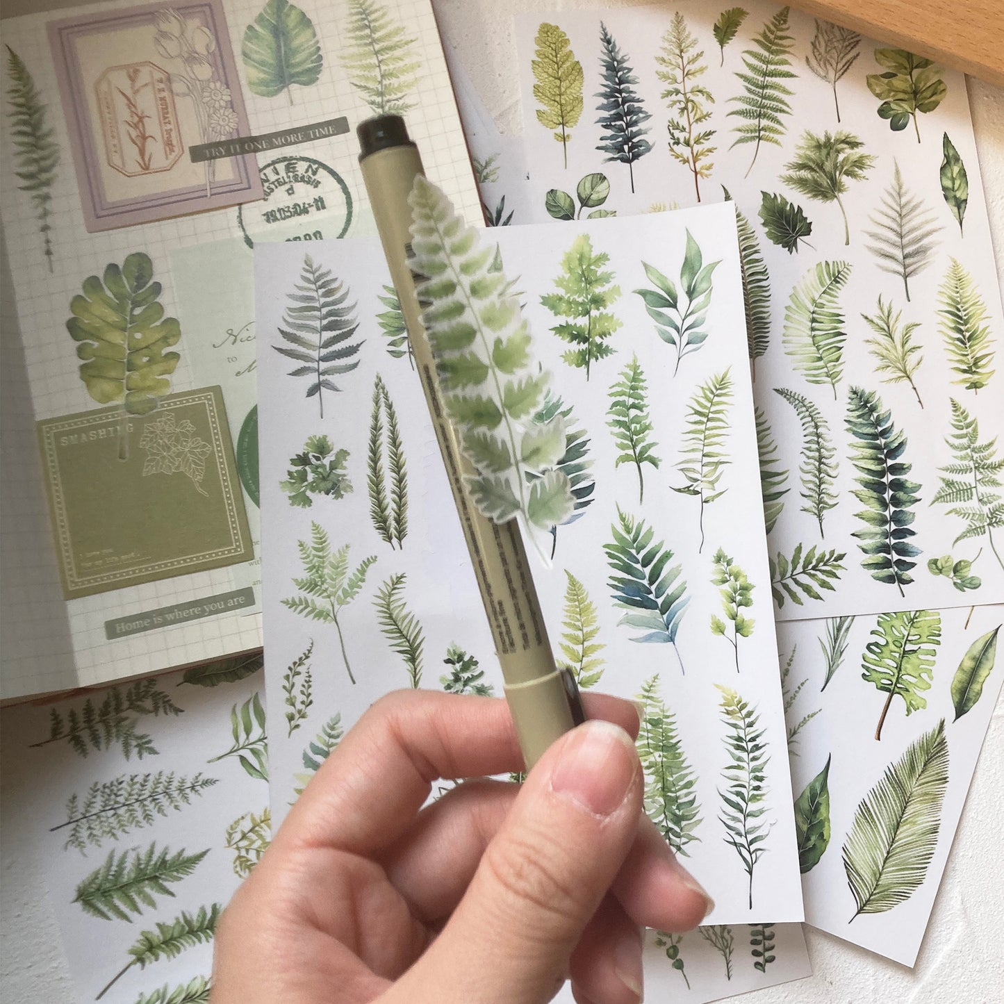 Greenery Leaves Planner Stickers Adhesive Aesthetic Botanicals Plants Stickers for Calendar Scrapbooking Embellishment DIY Art Crafts Journaling Accessories for Planners and Nature Lovers