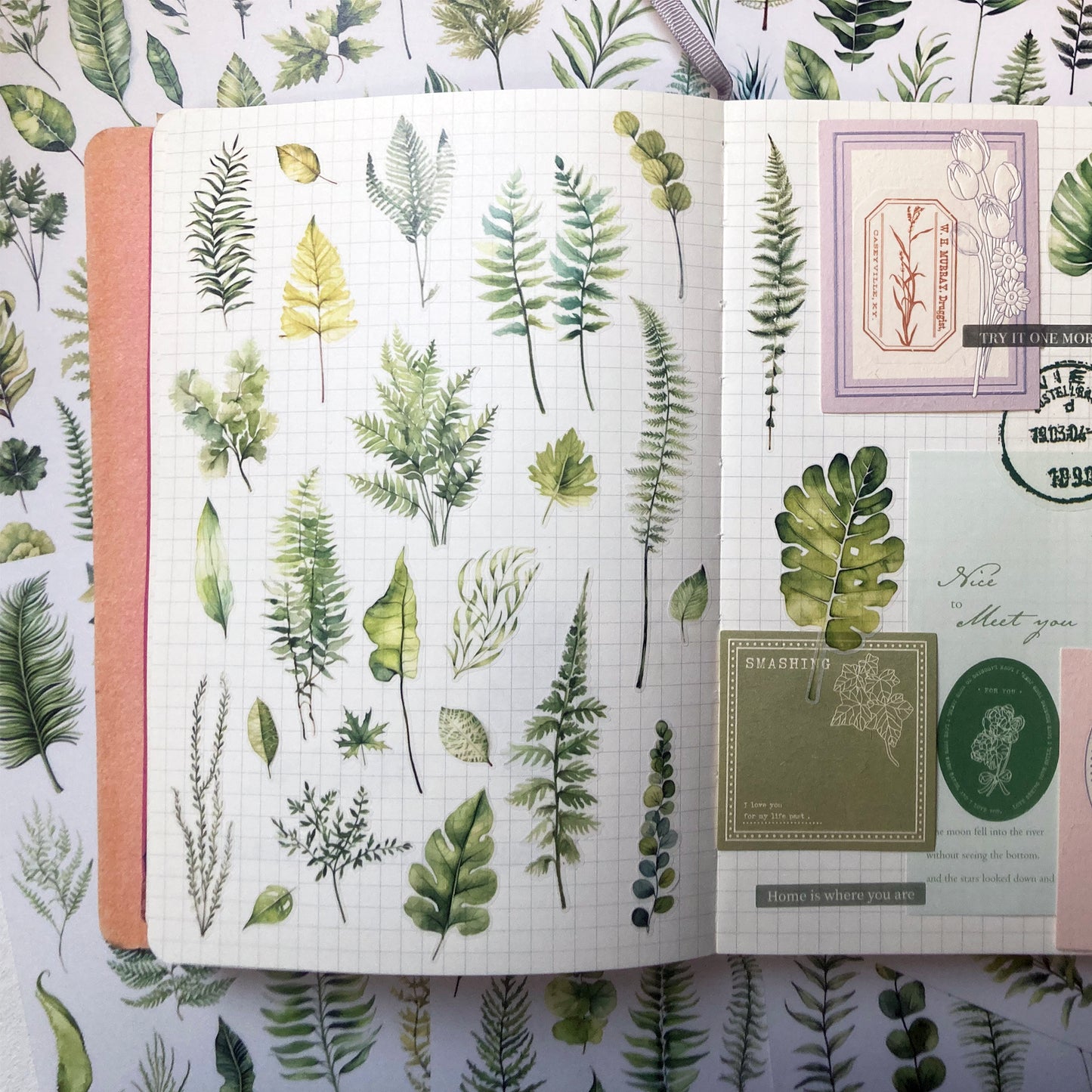 Greenery Leaves Planner Stickers Adhesive Aesthetic Botanicals Plants Stickers for Calendar Scrapbooking Embellishment DIY Art Crafts Journaling Accessories for Planners and Nature Lovers
