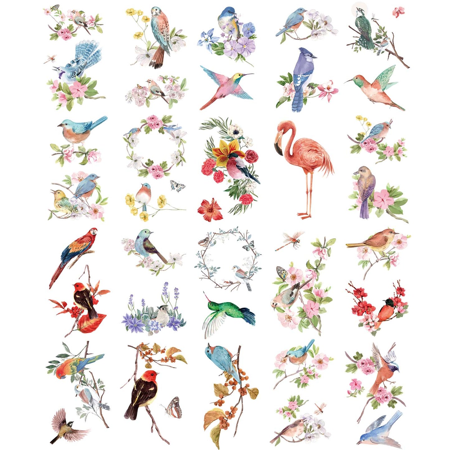 realistic temporary fake tattoo stickers for women and teen girls small flowers and birds tattoos sheets kits