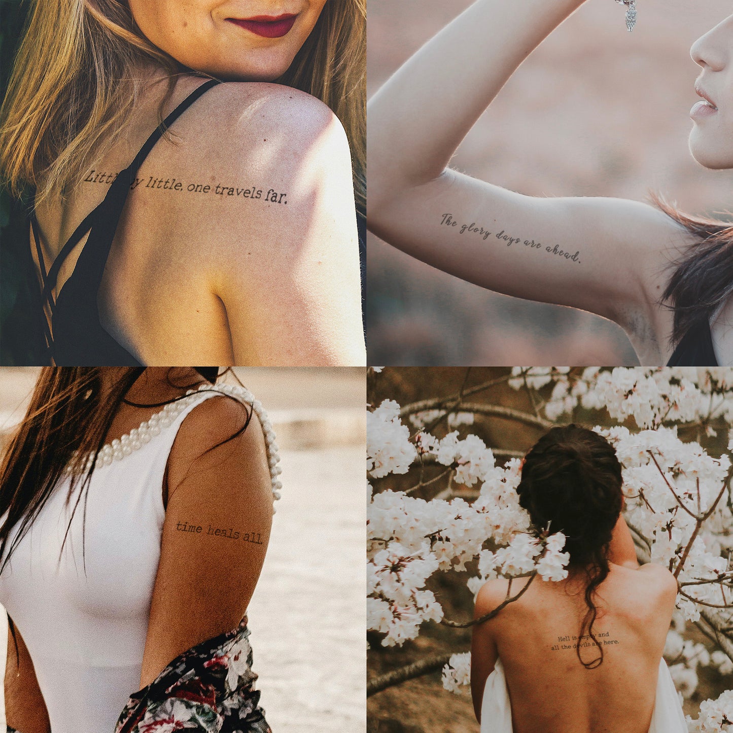 simple words scriptures arm chest shoulder tattoos for women fine art body decoration small minimal unique semi permanent inspiration tattoo ideas