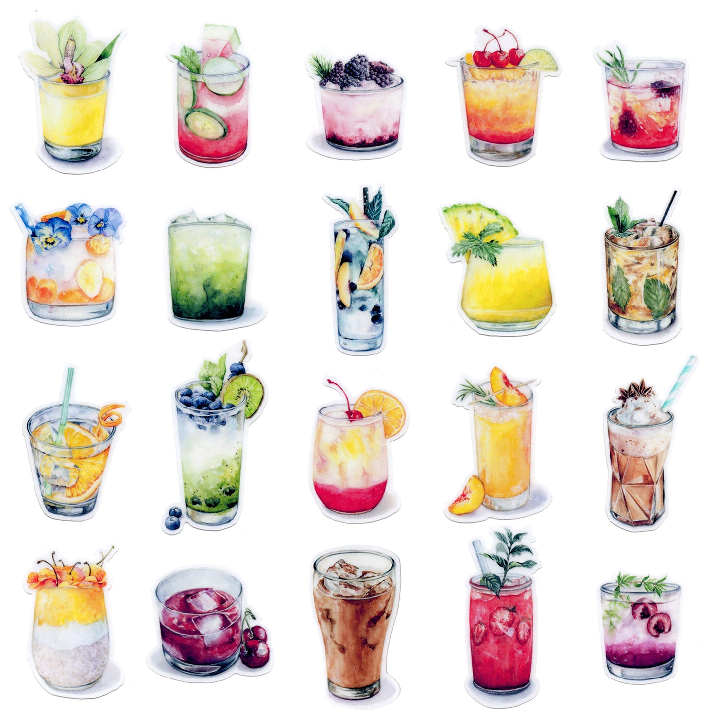 Summer Drinks Cocktail Stickers