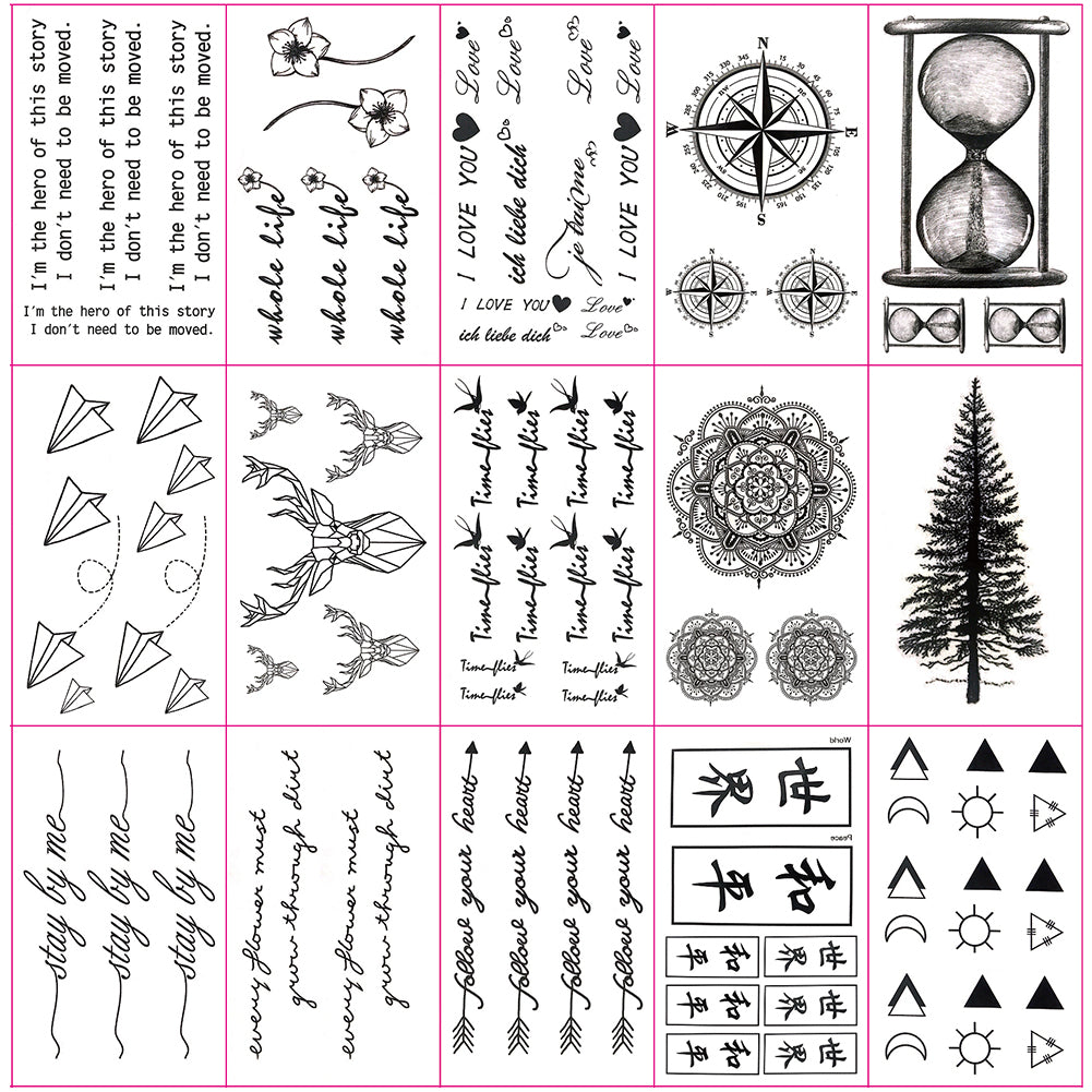 minimal temporary tattoos bundle inspirational meaningful quotes words chinese temporary tattoos trendy sexy