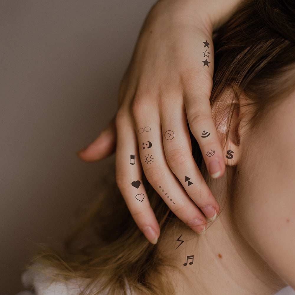 tiny mini finger tattoos for women and men removable fake temporary tattoo designs