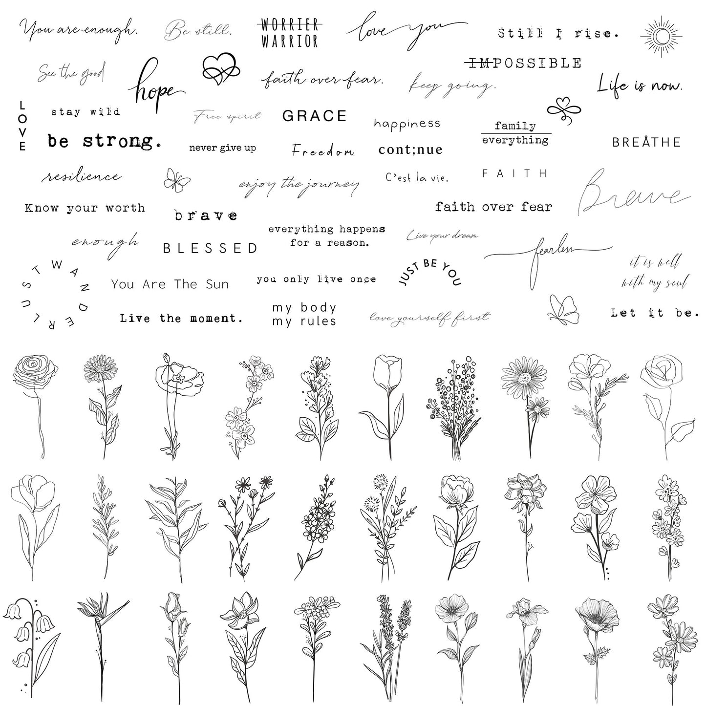 realistic temporary tattoo ideas for women small tiny tattoo designs minimal flowers women tattoos removable customize letters tattoos
