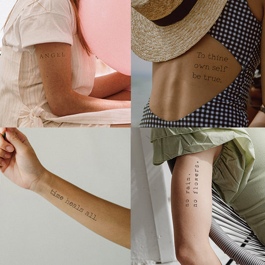 Cursive Words Temporary Tattoos