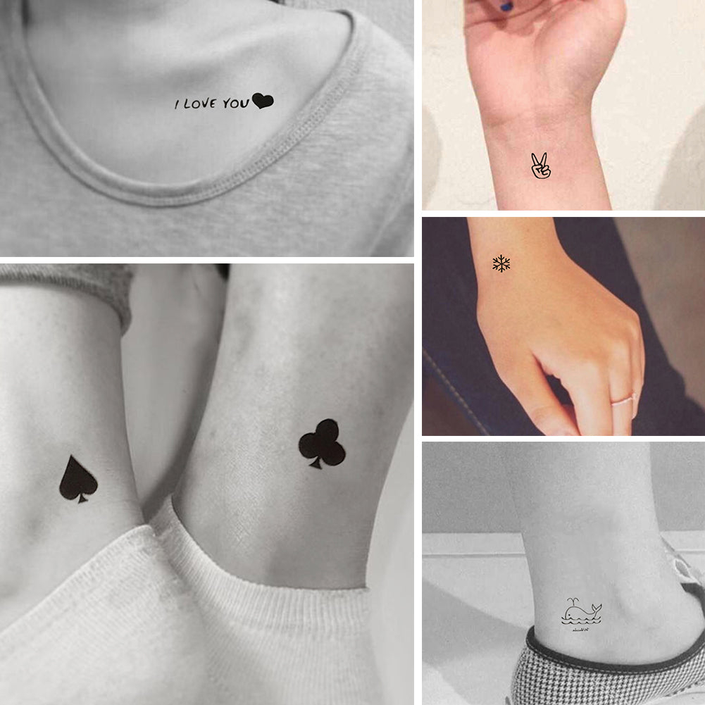 Tiny Cute Doodles Temporary Tattoos Set for Kids and Adults - EverjoyLife