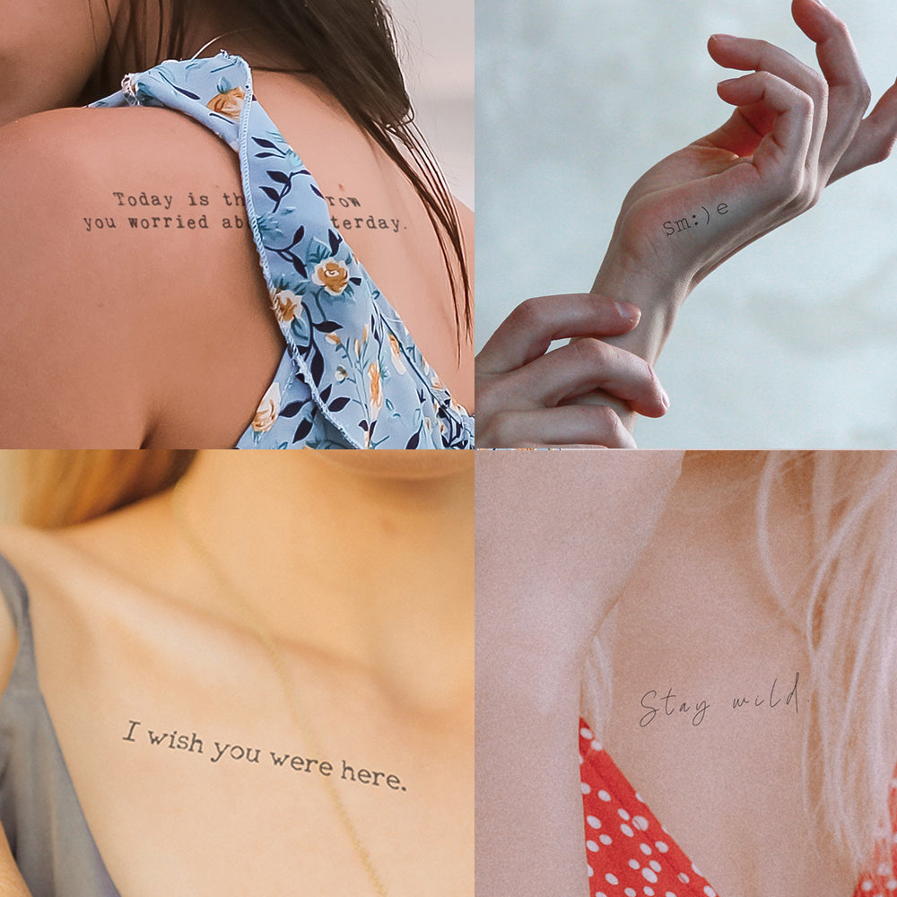 Cursive Words Temporary Tattoos