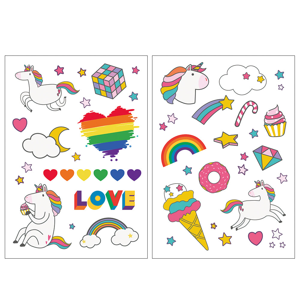 Rainbow Unicorn Temporary Tattoos