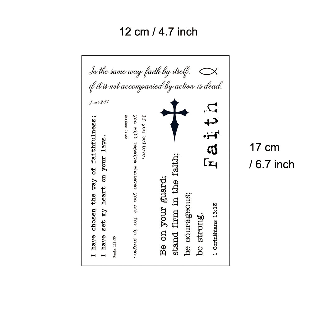 Bible Faith Verses Temporary Tattoos