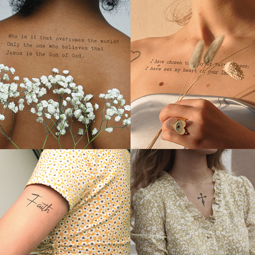 Bible Faith Verses Temporary Tattoos