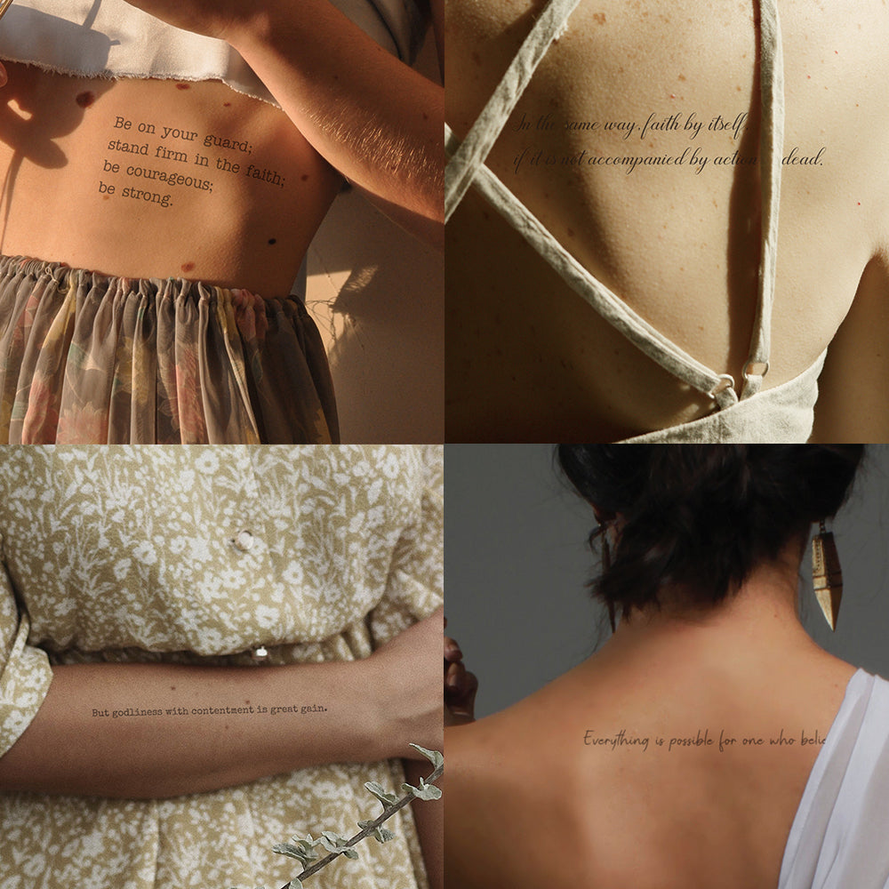 Bible Faith Verses Temporary Tattoos