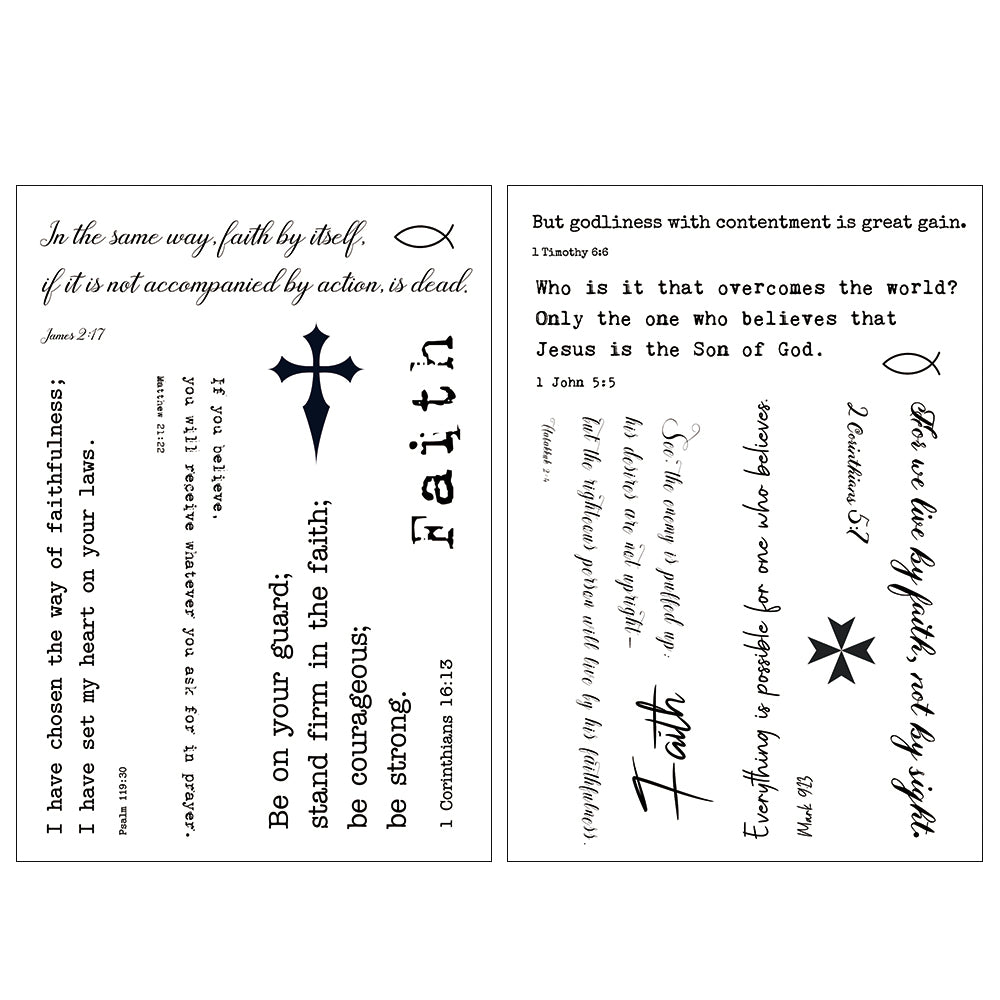 Bible Faith Verses Temporary Tattoos