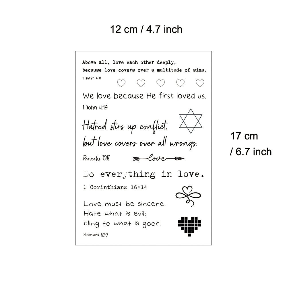 Bible Love Verses Temporary Tattoos