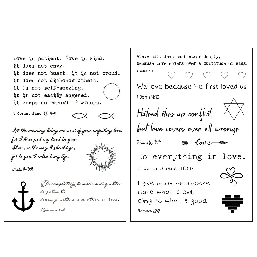 Bible Love Verses Temporary Tattoos