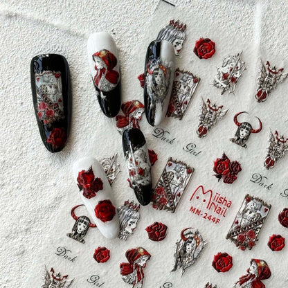 Black Fairy Tale 5D Nail Art Stickers