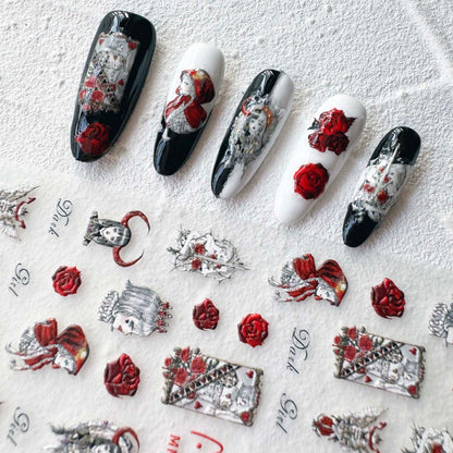 Black Fairy Tale 5D Nail Art Stickers