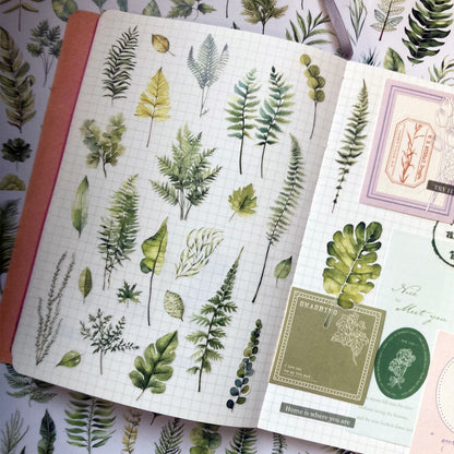 Greenery Leaves Planner Stickers Adhesive Aesthetic Botanicals Plants Stickers for Calendar Scrapbooking Embellishment DIY Art Crafts Journaling Accessories for Planners and Nature Lovers