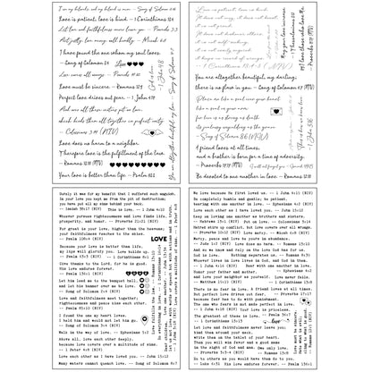 Bible Verses Planner Stickers – 4 Sheets of Love Quotes, Retro Typewriter & Hand Lettering Styles, Inspirational Christian Stickers for Journaling, Scrapbooking, Bible Study, and Crafts