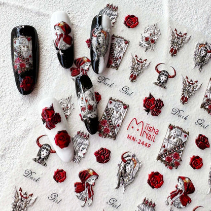 Black Fairy Tale 5D Nail Art Stickers