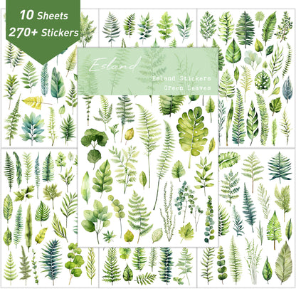 Greenery Leaves Planner Stickers Adhesive Aesthetic Botanicals Plants Stickers for Calendar Scrapbooking Embellishment DIY Art Crafts Journaling Accessories for Planners and Nature Lovers