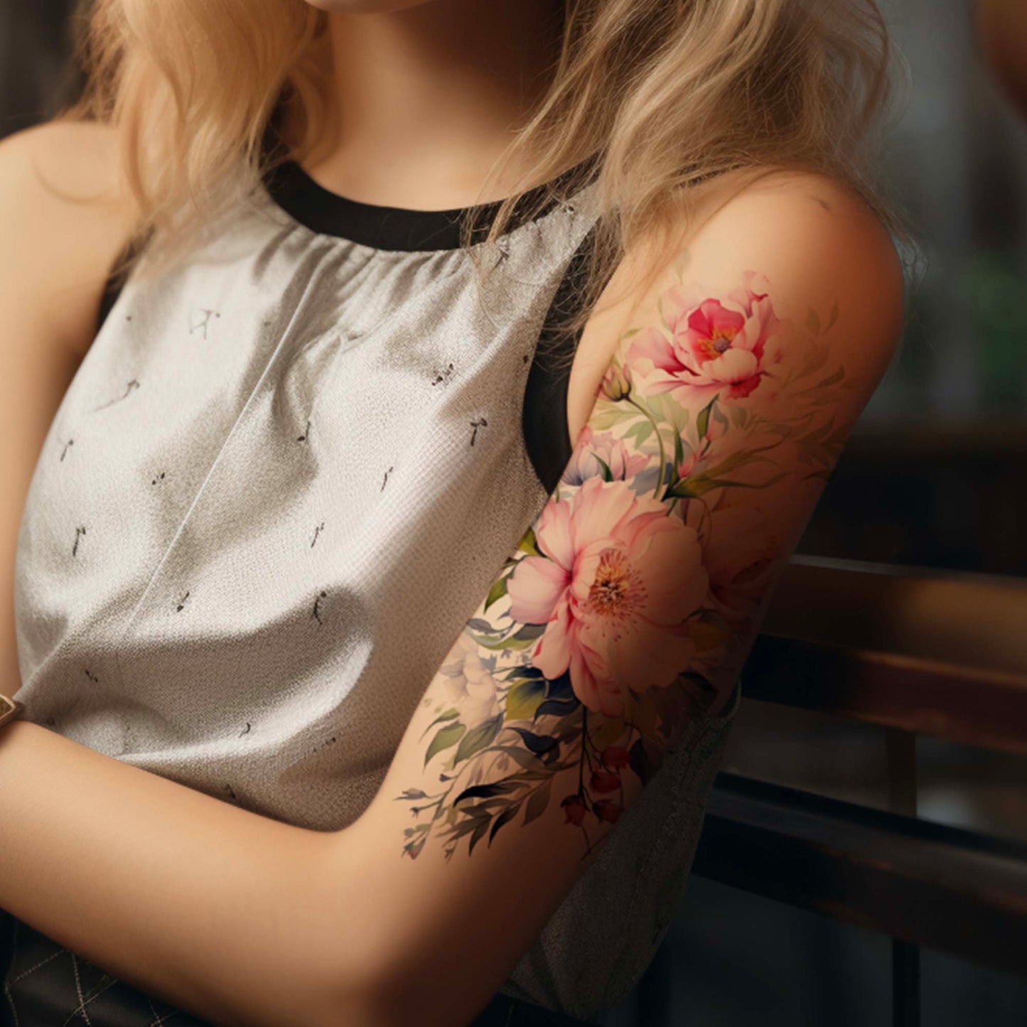 Everjoy Flower Temporary Tattoos Sleeve Sheets