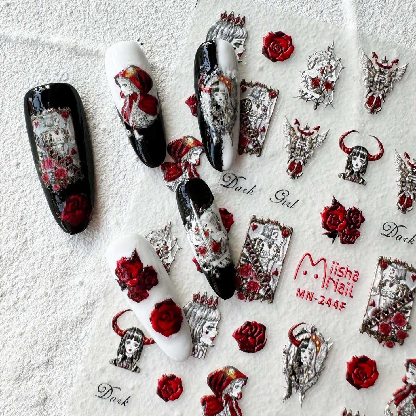 Black Fairy Tale 5D Nail Art Stickers