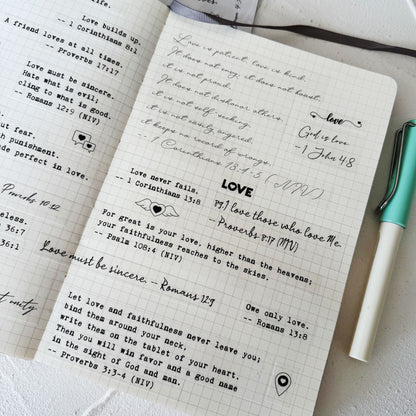 Bible Verses Planner Stickers – 4 Sheets of Love Quotes, Retro Typewriter & Hand Lettering Styles, Inspirational Christian Stickers for Journaling, Scrapbooking, Bible Study, and Crafts