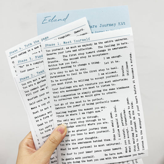 The Self-Care Journey Stickers Kit - Vintage Typewriter Style Journal Stickers for Women, Mental Wellness & Mindfulness - 4-Page A5 Set for Anxiety Relief, Self-Love, Water Bottle, Planner