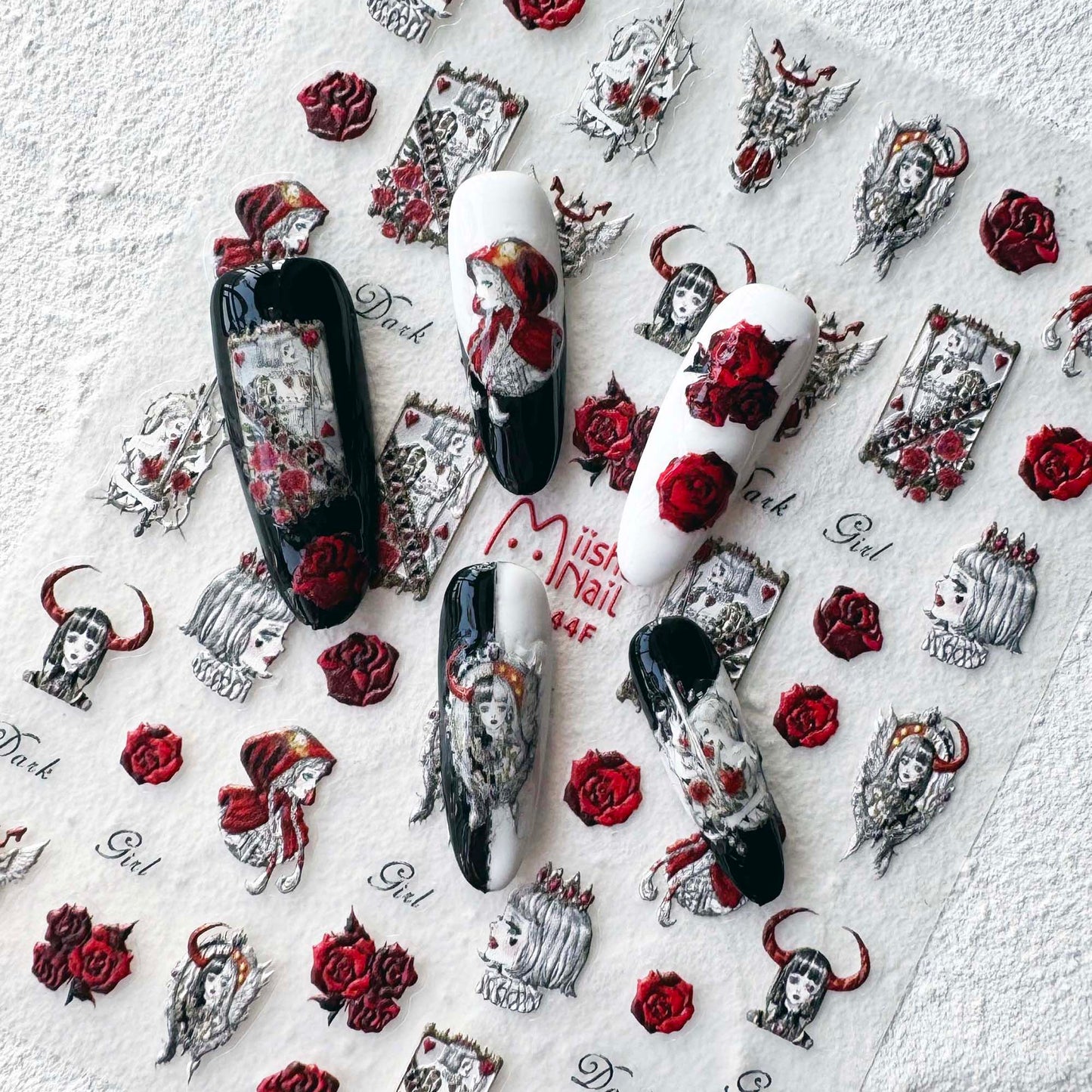 Black Fairy Tale 5D Nail Art Stickers