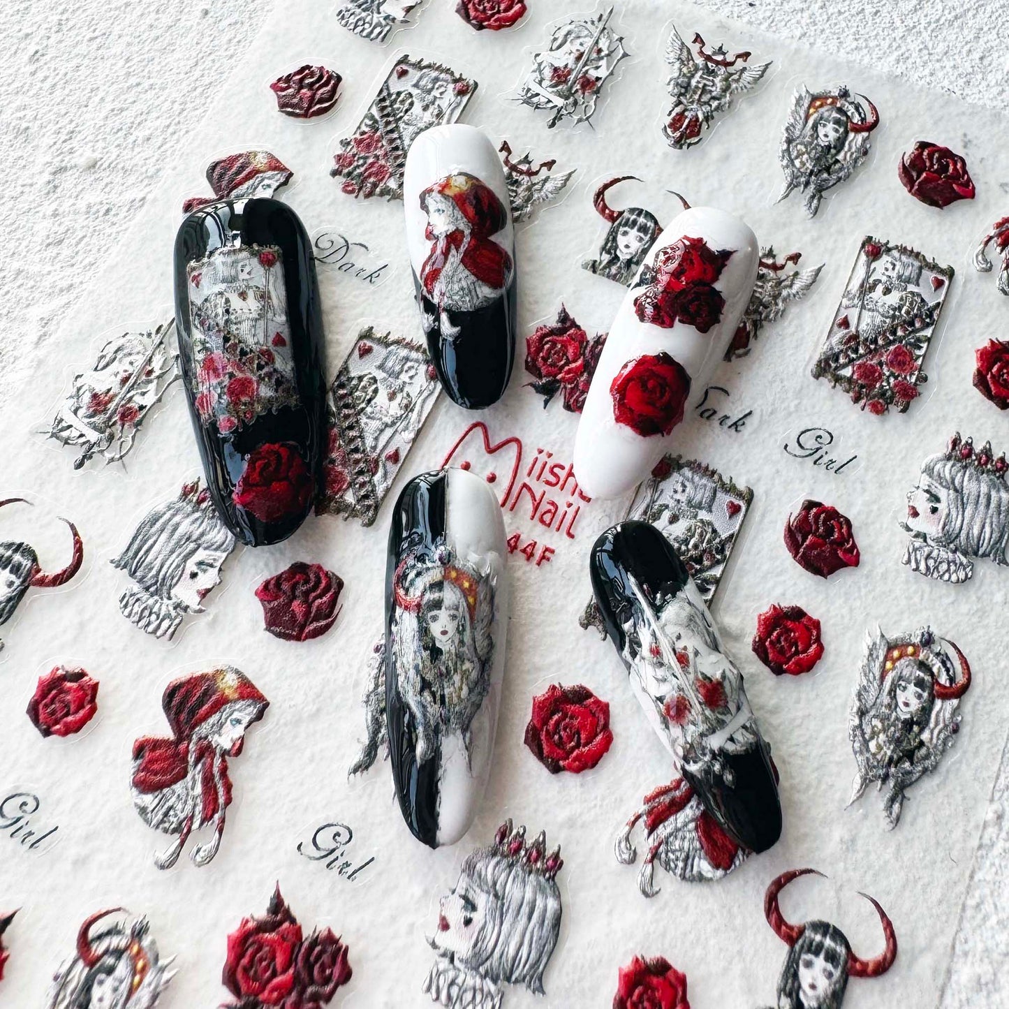 Black Fairy Tale 5D Nail Art Stickers