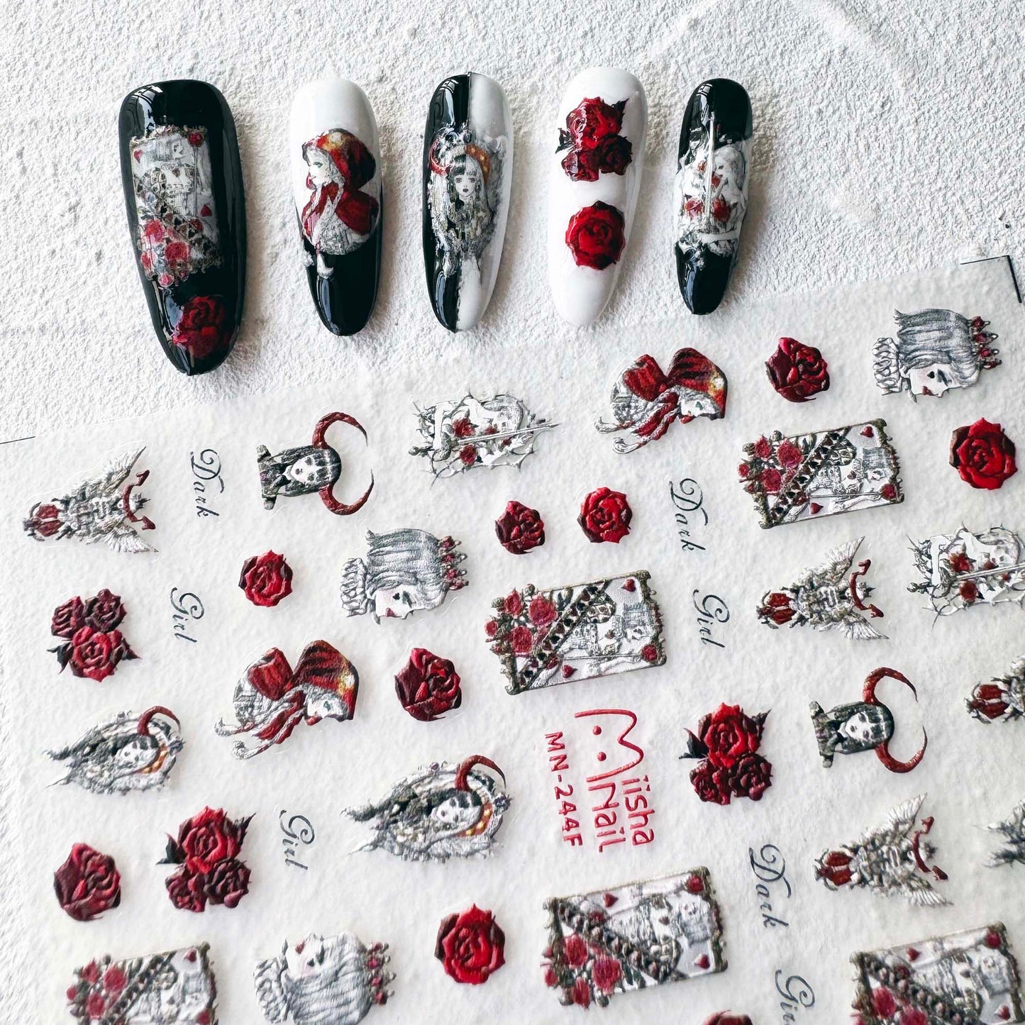 Black Fairy Tale 5D Nail Art Stickers