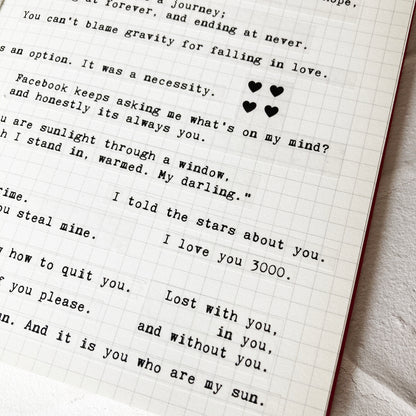 Love Quotes Typewriter Words Stickers