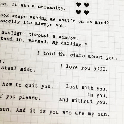 Love Quotes Typewriter Words Stickers
