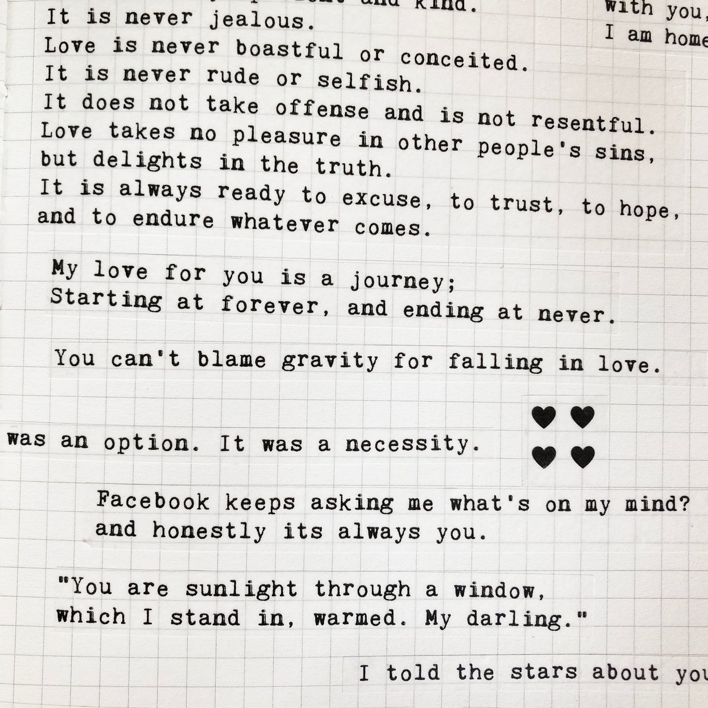 Love Quotes Typewriter Words Stickers