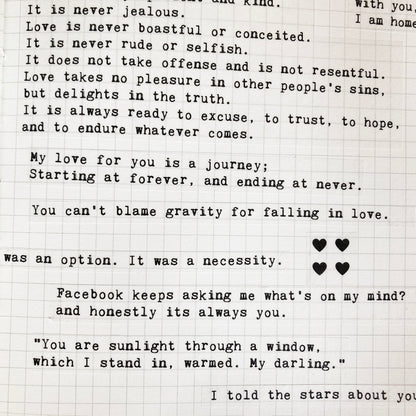 Love Quotes Typewriter Words Stickers