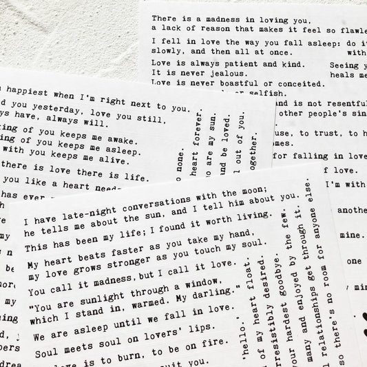 Love Quotes Typewriter Words Stickers