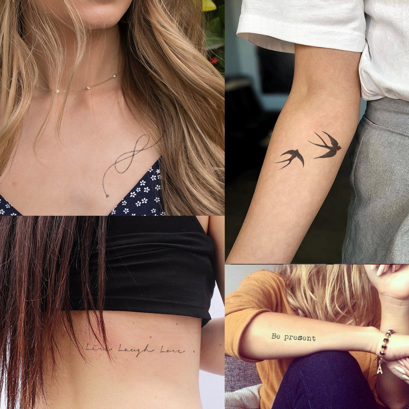 Boho Love Words Temporary Tattoos