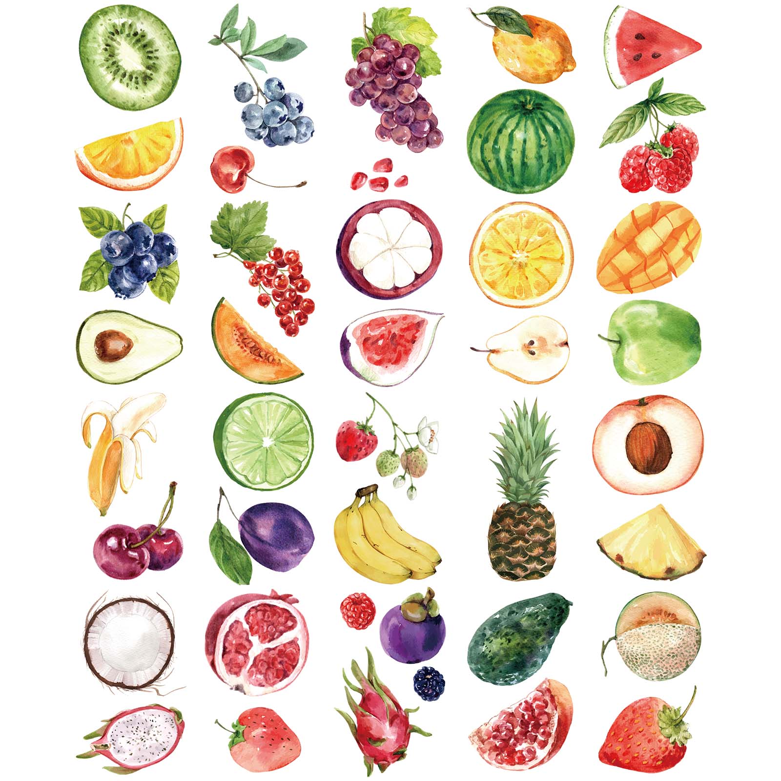 Watercolor fruits tattoo designs small tattoo ideas for kids women men kiwi watermelon berries apple mango banana strawberry grape food tattoos