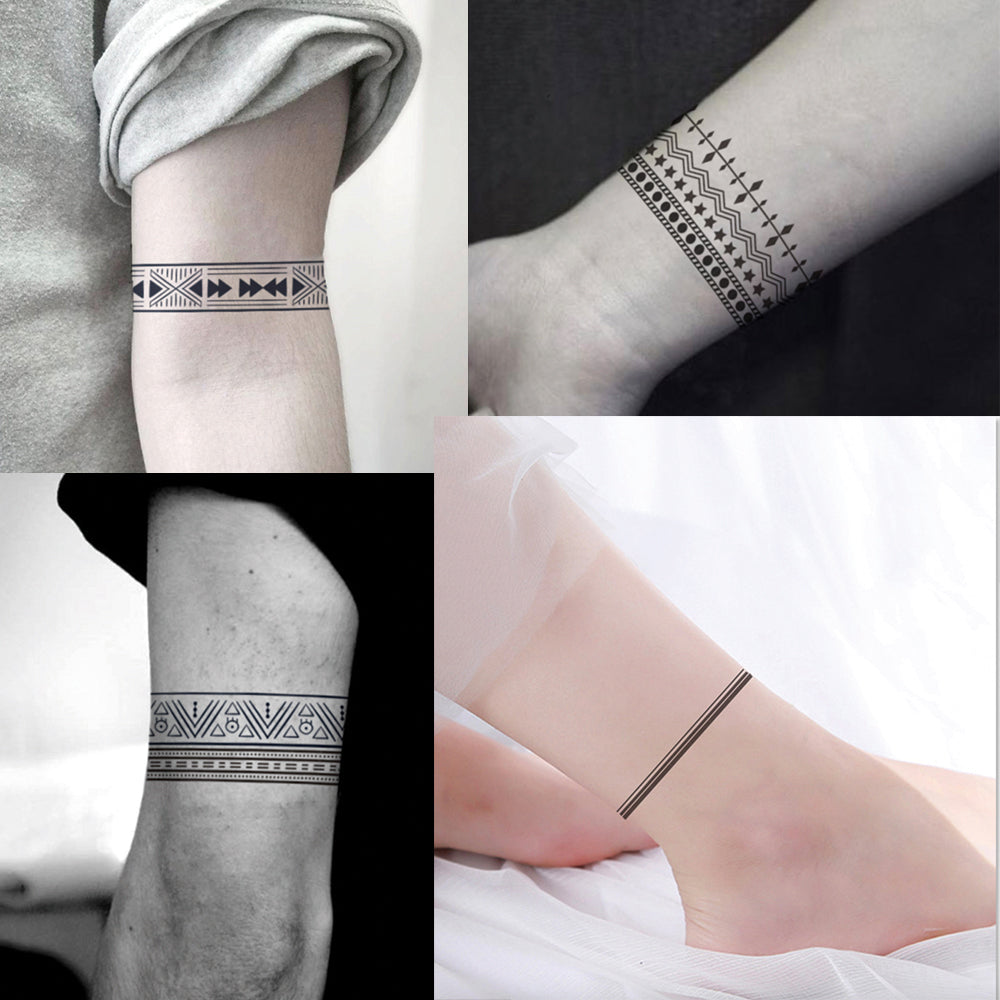 boho armband tattoos designs removable temporary fake tattoos for women and men