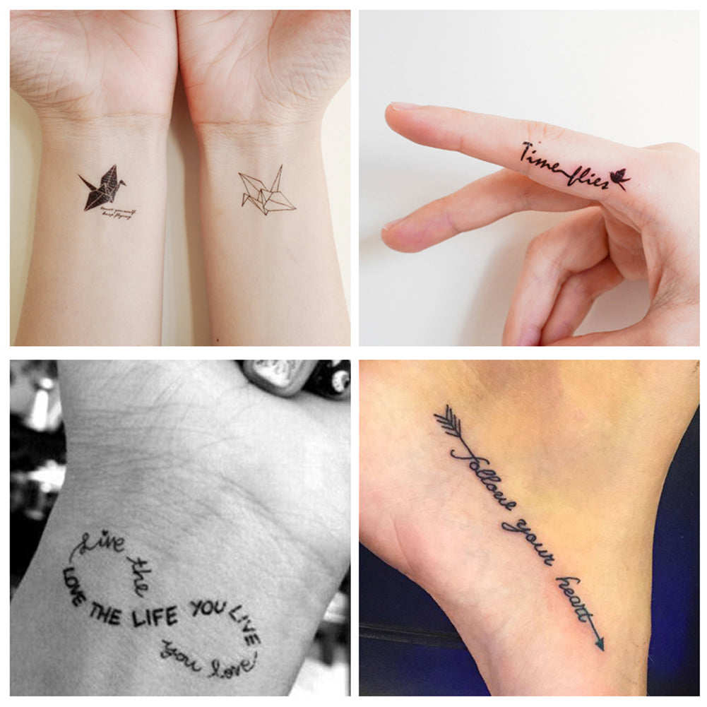 Inspirational Quotes and Words Temporary Tattoos