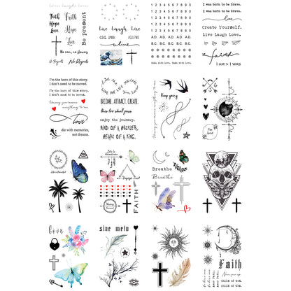 realistic temporary tattoos sheets for women and men inspirational quotes infinite love hearts boho style gothic tattoo designs