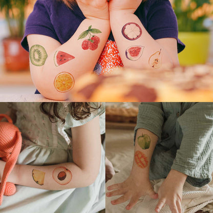 small fruits tattoos on kids arm hand shoulder removable easy tattoo stickers kits party decorations fun gifts stuff