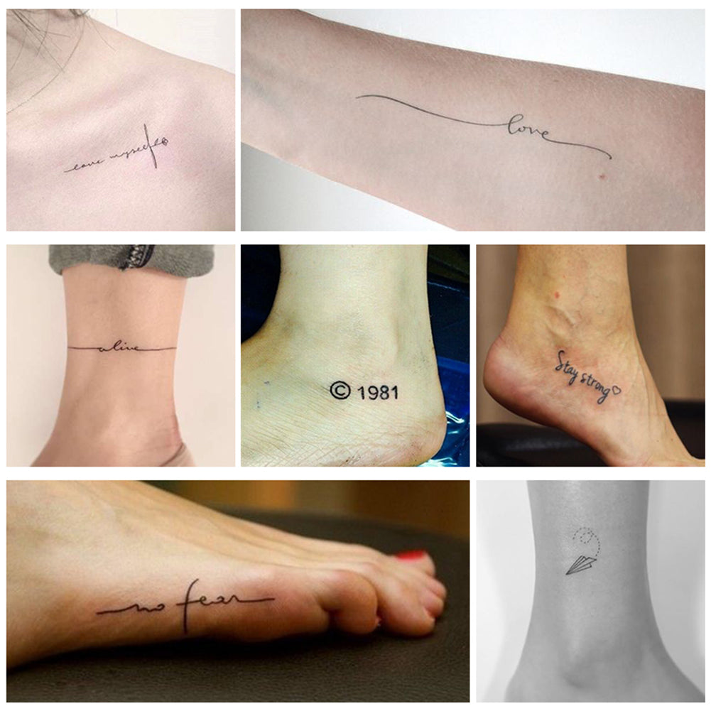 Inspirational Quotes and Words Temporary Tattoos