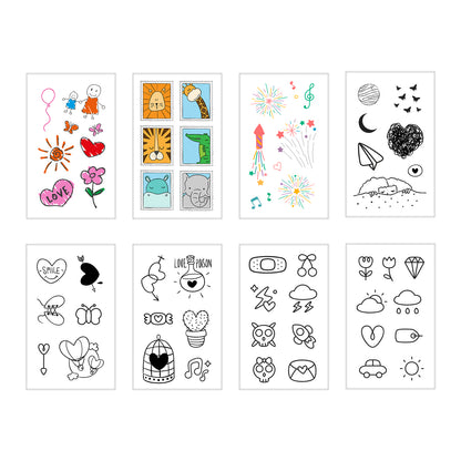 Tiny Cute Doodles Temporary Tattoos