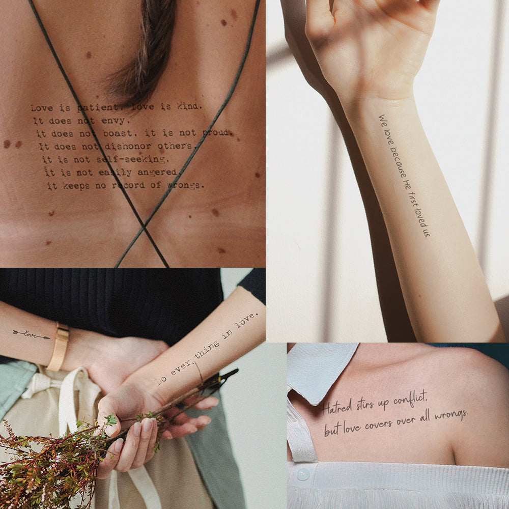 Bible Love Verses Temporary Tattoos