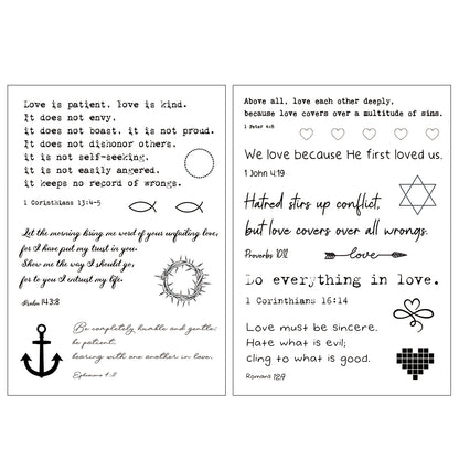 Bible Love Verses Temporary Tattoos